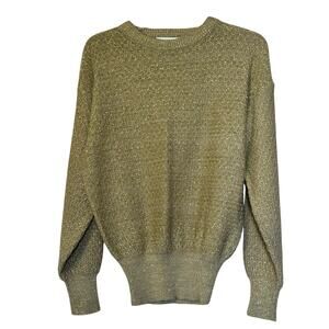Vintage Mi Ki Gold Metallic Sweater 25% Lurex Holiday Party Medium Y2K 90s
